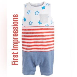 First Impressions Baby Boys Star and Stripes Cotton Sunsuit Size 6-9 Months NWT